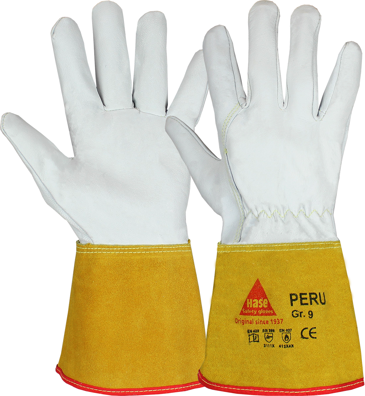 Hase Peru, Ziegennappa-Schweißerhandschuh mit Spaltlederstulpe